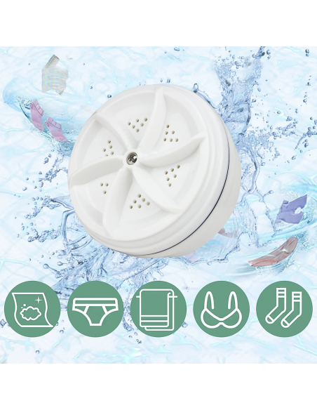 657850 Mini lavadora de viaje lavadora giratoria turbina portátil de lavandería