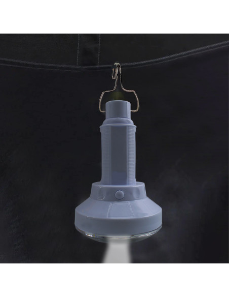 Lámpara LED portátil Antorcha de carga solar bombilla para acampar con gancho