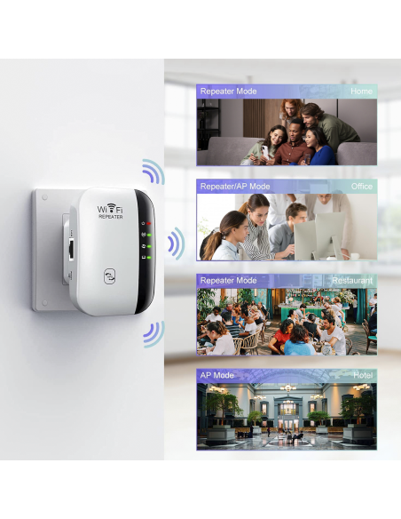 Amplificador Wi-Fi Repetidor de señal de 2,4 GHz Puerto LAN con antena integrada