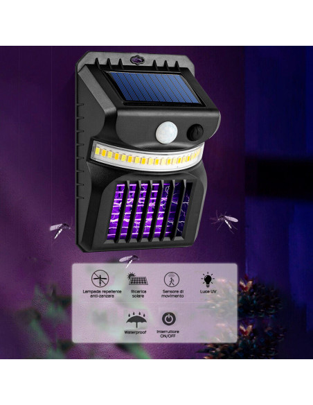 Mini lámpara LED de carga solar Sensor de movimiento UV repelente de mosquitos