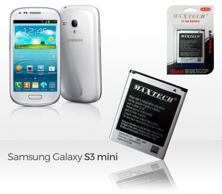 Batería compatible con Samsung Galaxy S3 Mini Galaxy Ace 2 y siguientes - MAXTECH batería Li-ion 1900mAh T010