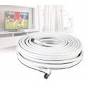 Cable coaxial de 30 metros para la conexión de antena TV (macho y hembra)
