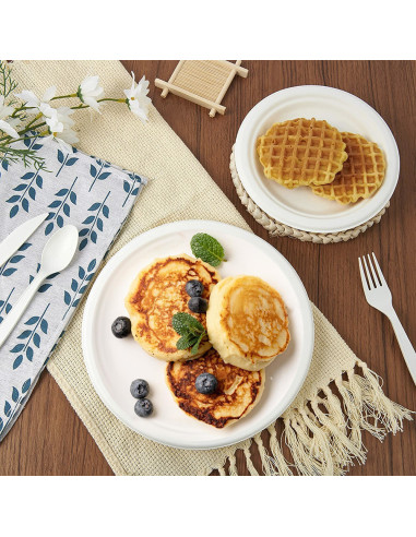 Pack 200 Platos de papel 23cm desechables...