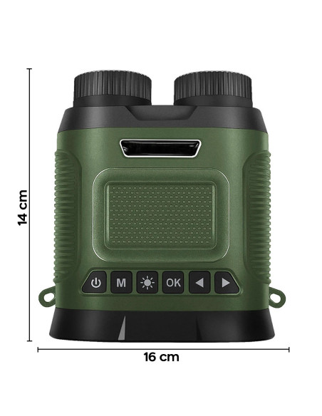 Prismáticos pantalla 3" visión nocturna zoom digital 8x comp. con fotos y videos