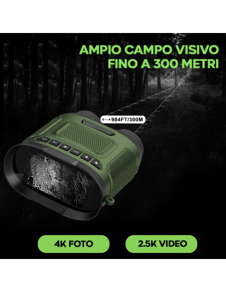 Prismáticos pantalla 3" visión nocturna zoom digital 8x comp. con fotos y videos