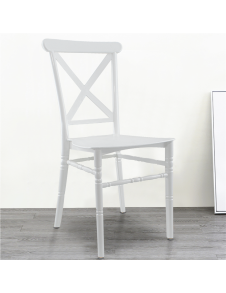 Pack 6 Sillas Sidney Blanca Polipropileno Vintage Ideal para Catering y Eventos