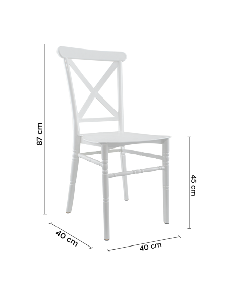 Pack 6 Sillas Sidney Blanca Polipropileno Vintage Ideal para Catering y Eventos