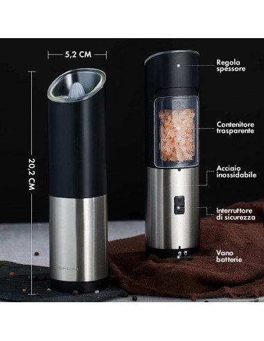 Molinillo de Sal y Pimienta Eléctrico a Batería...