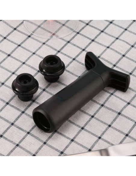Bomba Wine Saver para Botellas con 4 Tapones de Vacío de Silicona Diámetro 19mm