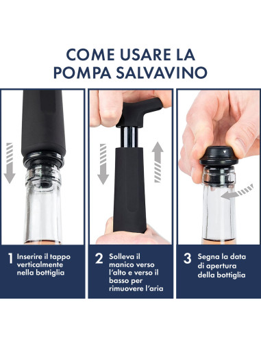 Bomba Wine Saver para Botellas con 4 Tapones de...