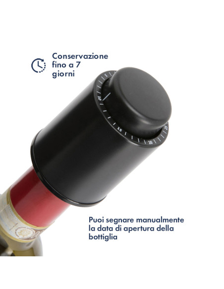Tapón de vino sistema de vacío Reutilizable Wine Saver con registro de fecha