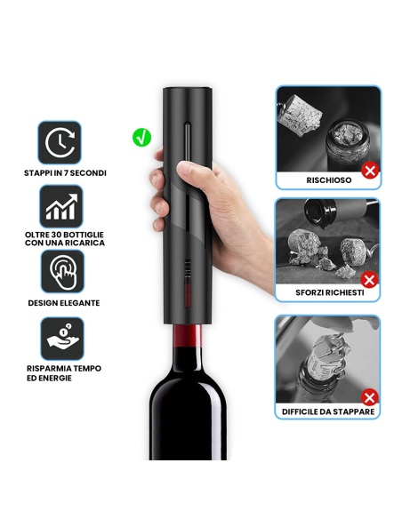 Abrebotellas eléctrico a pilas sacacorchos automático juego de vino con vertedor