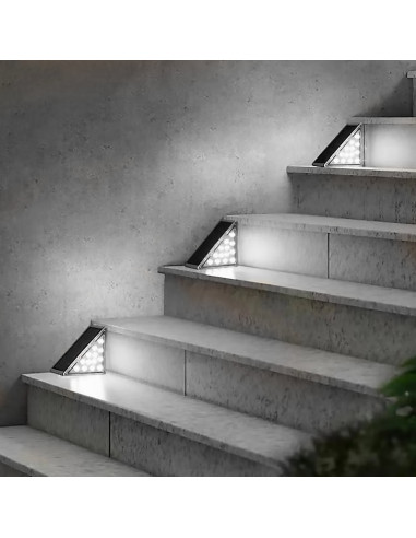 Juego de 2 lámparas LED solares para escaleras...