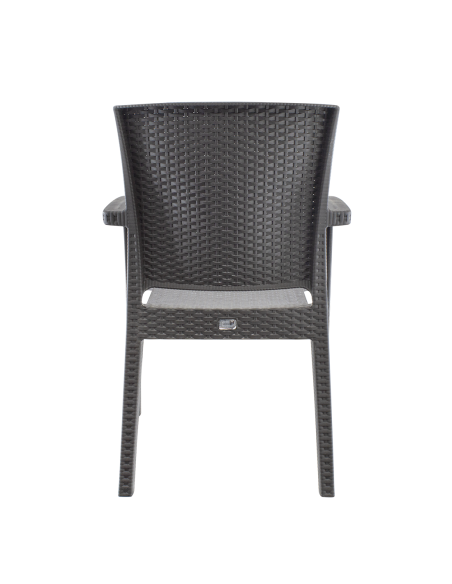 Conjunto 2 sillas de exterior CATAS de resina efecto ratán con brazos apilables