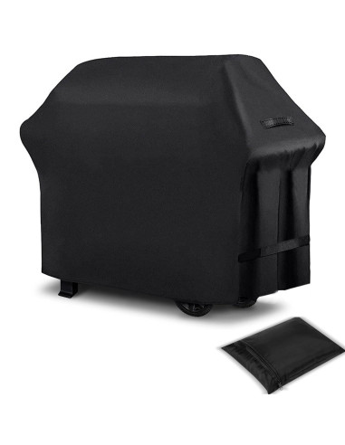 Funda Barbacoa Tela Impermeable 170X61X117 Negro Cierre Velcro