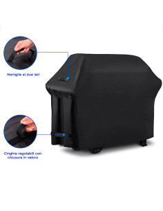 Funda Barbacoa Tela Impermeable 170X61X117 Negro Cierre... 2