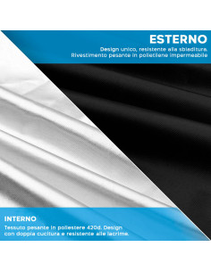 Funda Barbacoa Tela Impermeable 145X61X117 Negro Cierre... 2