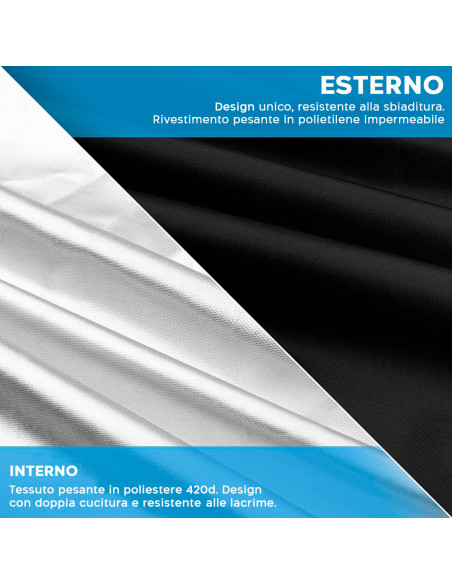 Funda Barbacoa Tela Impermeable 145X61X117 Negro Cierre Velcro