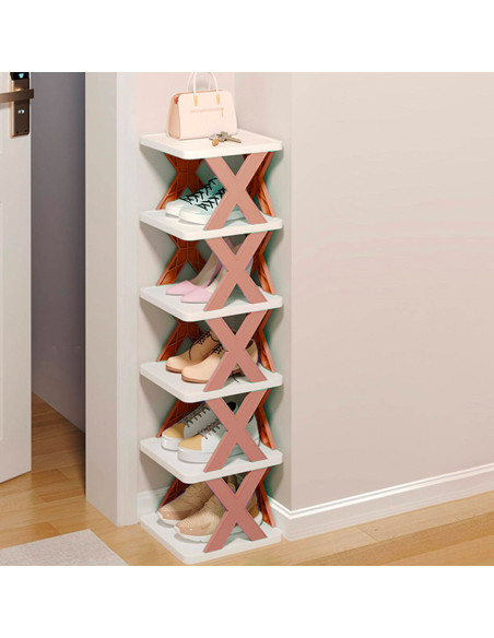 Zapatero 6 estantes de almacenamiento Estante modular H82 Ahorro de espacio