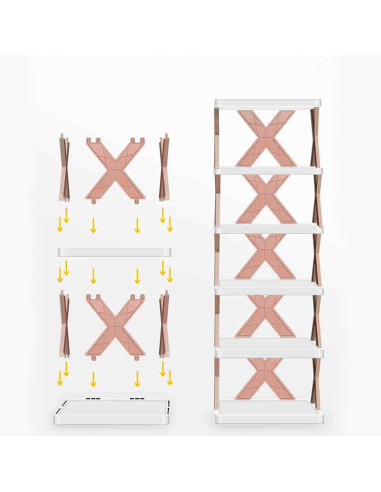 Zapatero 6 estantes de almacenamiento Estante...