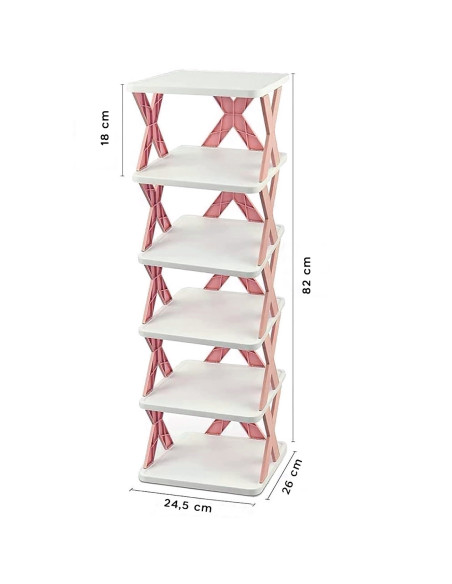 Zapatero 6 estantes de almacenamiento Estante modular H82 Ahorro de espacio