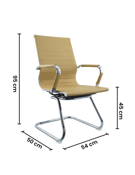 Pack de 2 Sillas ISAAC sala de estar u oficina de metal y ecopiel Al.95x50x45cm