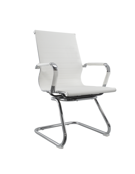 Pack de 2 Sillas ISAAC sala de estar u oficina de metal y ecopiel Al.95x50x45cm