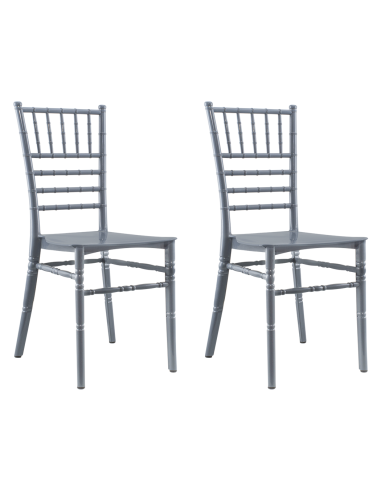 Pack 2 sillas Chiavari vintage gris silla de catering Chiavarina Diseño clásico