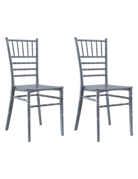 Pack 2 sillas Chiavari vintage gris silla de catering Chiavarina Diseño clásico