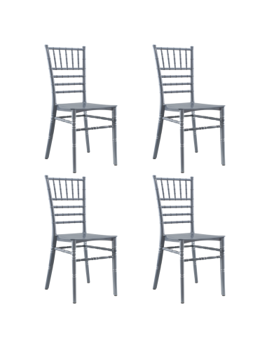 Pack 4 sillas Chiavari vintage grises Silla Chiavarina Catering Diseño clásico