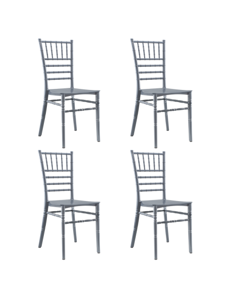 Pack 4 sillas Chiavari vintage grises Silla Chiavarina Catering Diseño clásico