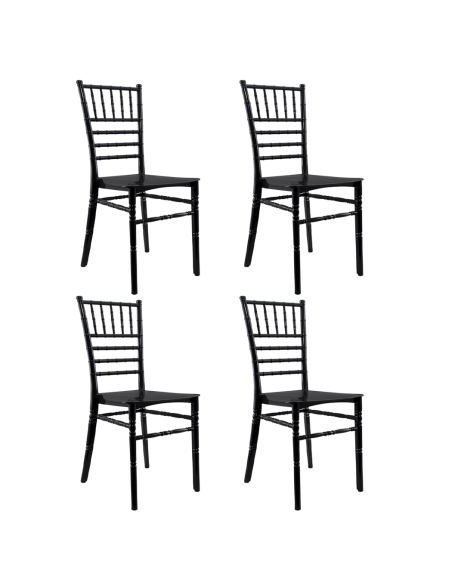Pack de 4 sillas Chiavari vintage NEGRO Silla Chiavarina Catering Diseño clásico