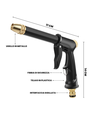Manguera jardín de plástico 5m con pistola...