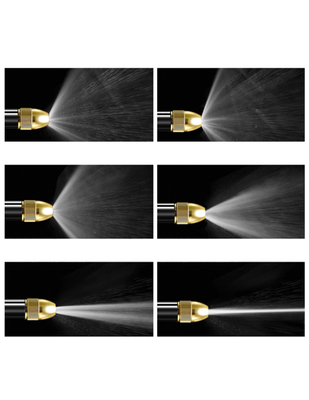 Manguera jardín de plástico 5m con pistola multifunción, conectores y boquilla