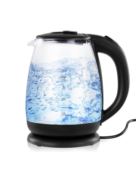 Hervidor Eléctrico en Vidrio Borosilicato 1500W 1.8 lt Iluminación LED Azul