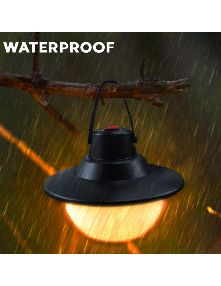 Lámpara Camping Luz Amarilla 3 Tipos de Brillo Portátil USB Recargable