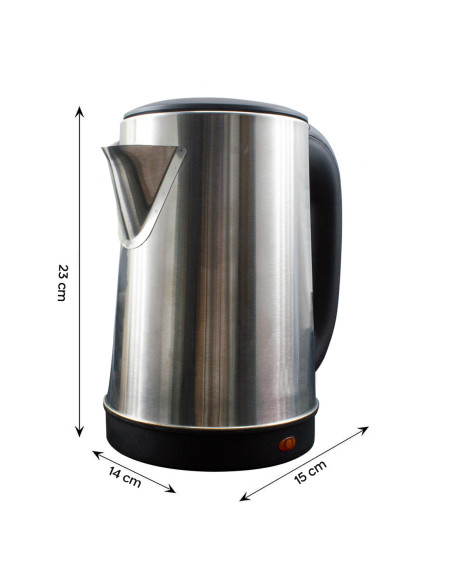 Hervidor Eléctrico de Acero Inoxidable 1.8lt 1500W luz indicadora base giratoria