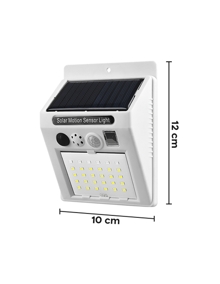 Lámpara solar con alarma de sensor de movimiento Control remoto ángulo de 120°