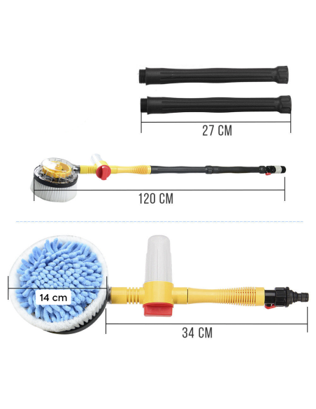 Cepillo giratorio de alta presión para lavado de lunascoche con depósito jabón
