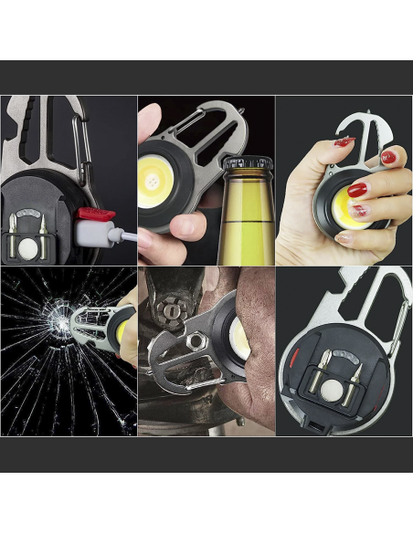 Mini linterna LED multiusos portátil y recargable para acampar con trípode