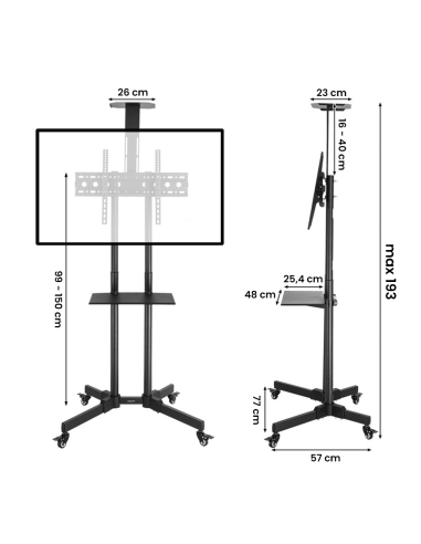 Soporte carro de TV 4 Ruedas Giratorias Soporte...