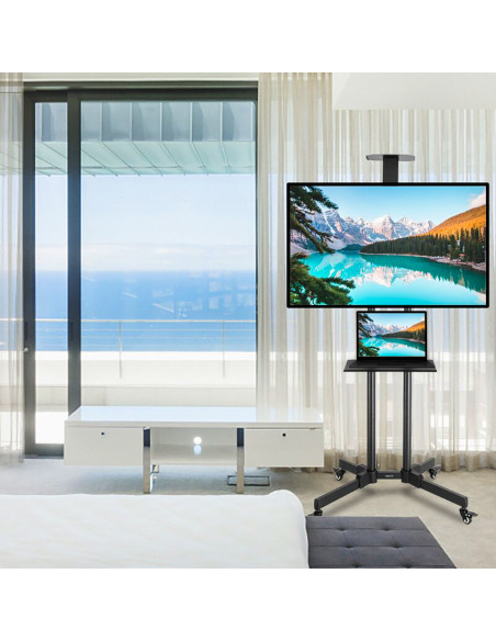 Soporte carro de TV 4 Ruedas Giratorias Soporte para TV Móvil hasta 50Kg