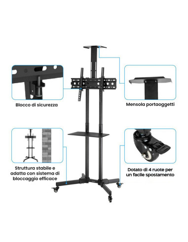 Soporte carro de TV 4 Ruedas Giratorias Soporte...