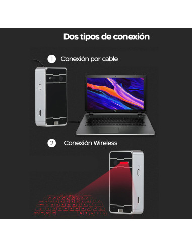 Mini teclado virtual Proyector Teclas Qwerty...