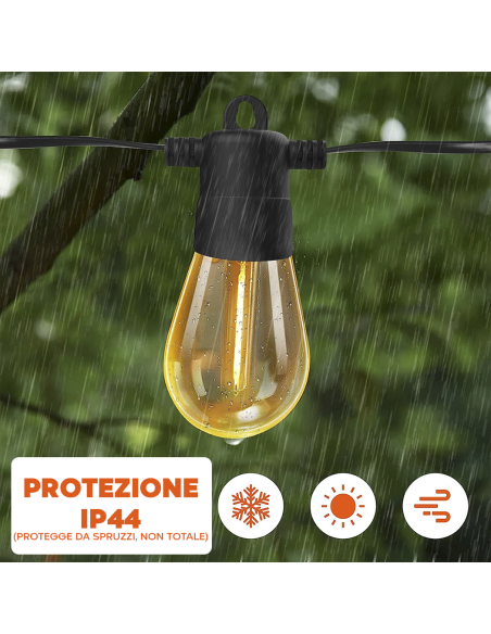 Cadena de luces con panel solar Recargable 10m multicolor efecto lluvia