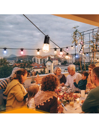 Cadena de luces con panel solar Recargable 10m...