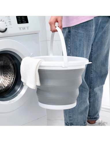 Cubo plegable silicona capacidad 5L portátil...