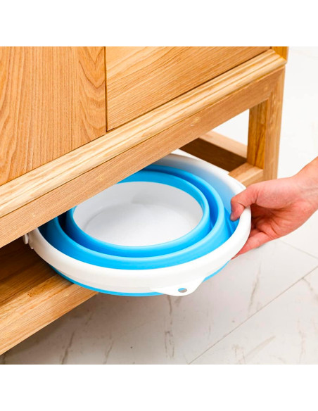 Cubo plegable silicona capacidad 5L portátil ahorra espacio para acampar o casa