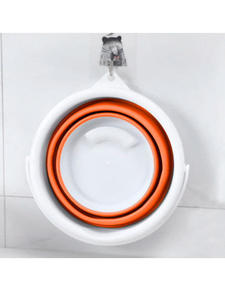 Cubo plegable silicona capacidad 5L portátil ahorra espacio para acampar o casa