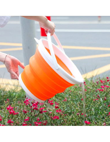 Cubo plegable silicona capacidad 10L portátil...